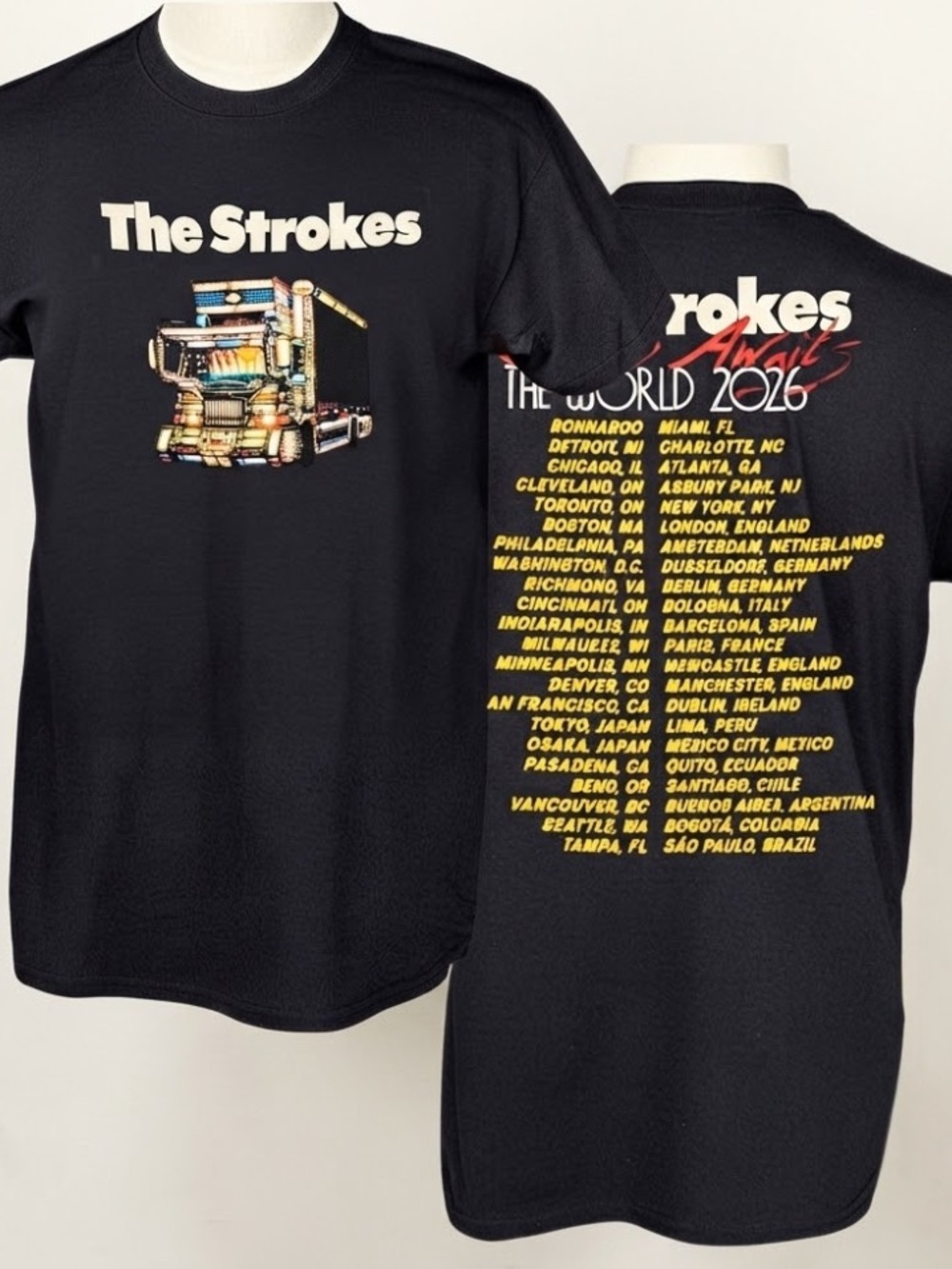 The Strokes Dekotora Truck Japanese Art Indie Rock Band  T-Shirt